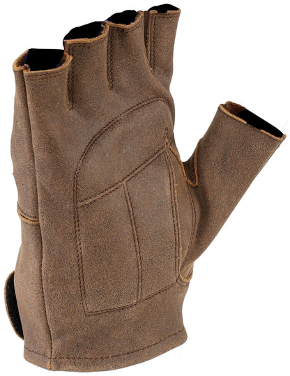 Kuryakyn Leather By River Road Buster Vintage Shorty Gloves Black - XL