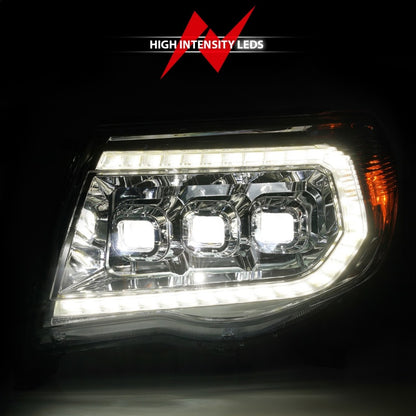 ANZO 05-11 Toyota Tacoma LED Projector Headlights w/Light Bar Swtchbk Seq. Chrome w/Initiation Light