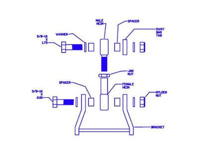 Progress Tech 01-05 Honda Civic Rear Sway Bar Adapter Kit