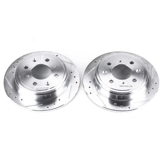 Power Stop 90-01 Acura Integra Rear Evolution Drilled & Slotted Rotors - Pair