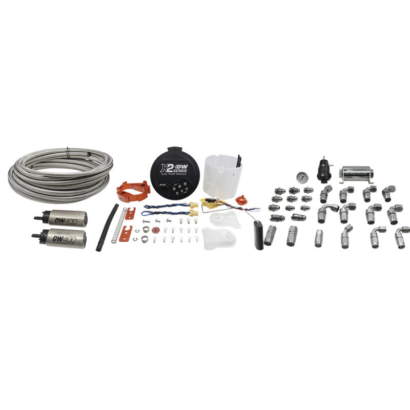 DeatschWerks 2006+ X2 Series Fuel Pump Module w/ Dual DW400 Pumps and Return PTFE Plumbing Kit