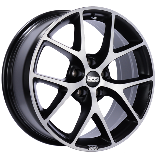 BBS SR 19x8.5 5x108 ET45 Satin Black Diamond Cut Face Wheel -70mm PFS/Clip Required