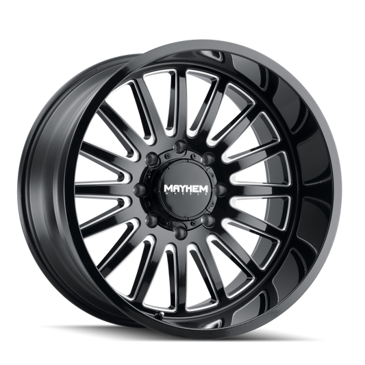 Mayhem 8114 Utopia 22x12 / 5x127 BP / -44mm Offset / 71.5mm Hub Black w/ Milled Spokes Wheel