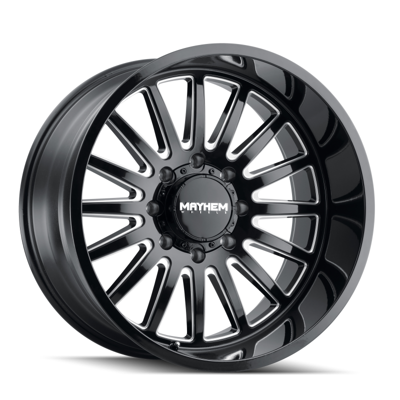 Mayhem 8114 Utopia 22x12 / 8x180 BP / -44mm Offset / 124.2mm Hub Black w/ Milled Spokes Wheel