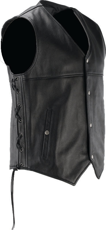 Kuryakyn Leather By River Road Old Skool Leather Vest Black - Large