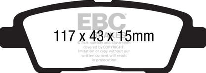 EBC 10-11 Hyundai Genesis 3.8 Greenstuff Rear Brake Pads