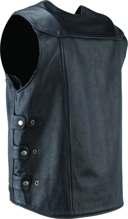 River Road Plains Leather Vest Black - Small