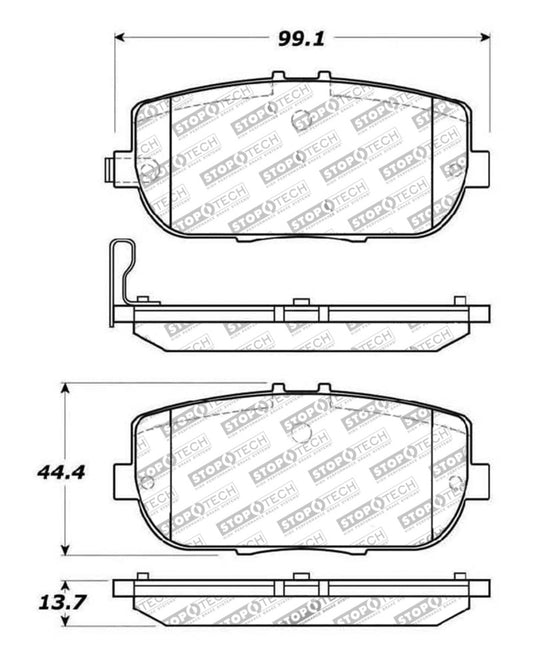 StopTech OE Fit Rear Sport Brake Pads