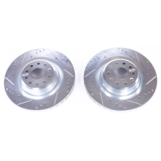 Power Stop 12-18 Tesla Model S Rear Evolution Drilled & Slotted Rotors - Pair