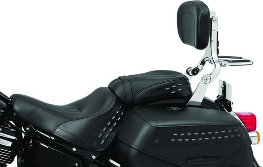 Kuryakyn Fixed Mounts Multi-Purpose Driver & Passenger Backrest 18-Up Softail Black