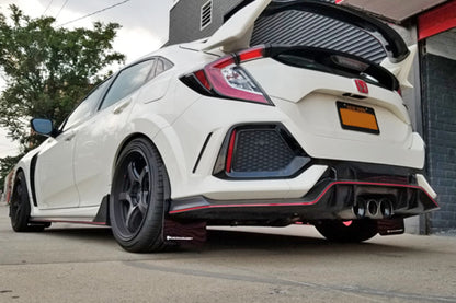 Rally Armor 17-22 Honda Civic Type R Red UR Mud Flap w/White Logo