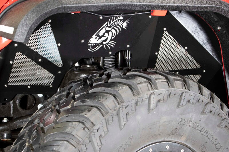 Fishbone Offroad 2018+ Jeep Wrangler JL Front Pair Aluminum - Black Powdercoat Inner Fenders