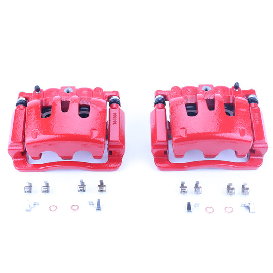 Power Stop 05-07 Ford F-250 Super Duty Rear Red Calipers w/Brackets - Pair