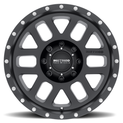 Method MR306 Mesh 18x9 +18mm Offset 8x6.5 130.81mm CB Matte Black Wheel