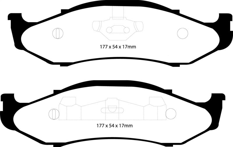 EBC 97-99 Jeep Cherokee 2.5 82mm High Rotors Yellowstuff Front Brake Pads