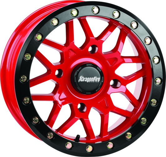 DragonFire Racing Typhon Wheel 15X6 4/137 5+1 +40 R Machined Red