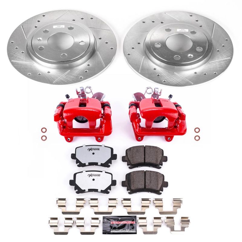 Power Stop 05-09 Audi A4 Rear Z26 Street Warrior Brake Kit w/Calipers