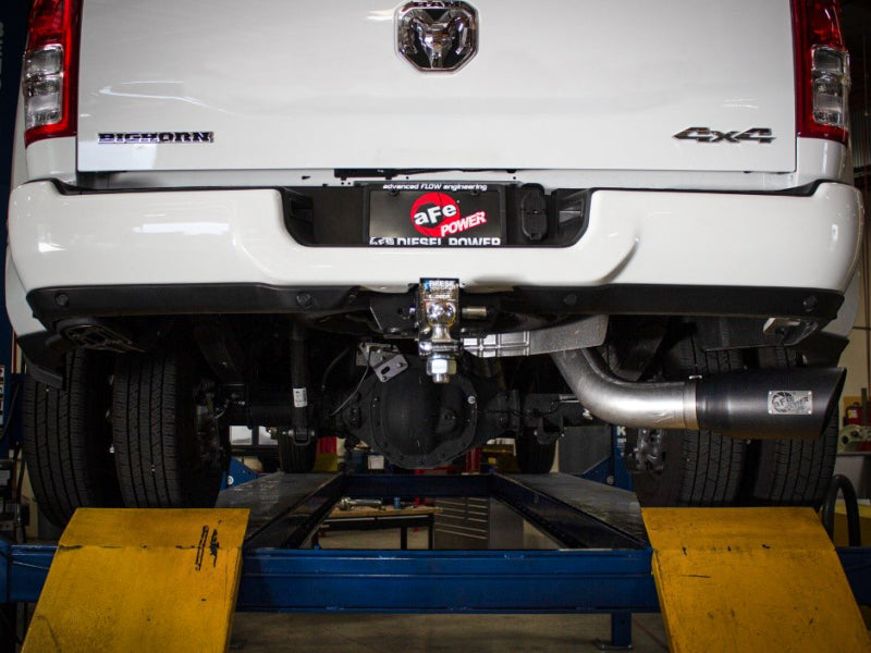 aFe ATLAS 5in DPF-Back Alum Steel Exhaust System w/Polished Tip 19-20 Ram Diesel Trucks L6-6.7L (td)