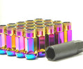 Wheel Mate Muteki SR48 Open End Locking Lug Nut Set of 4 - Burning Blue Neon 12x1.50 48mm