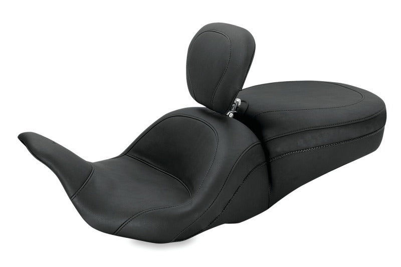 Mustang 08-21 Harley Electra Glide, Rd Glide, Rd King, Str Glide Lowdown 1PC Seat w/DBR - Black