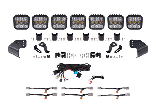 Diode Dynamics Bronco SS5 Pro CrossLink Windshield - White Combo Lightbar Kit