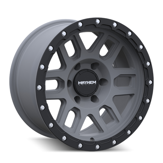 Mayhem 8304 Delta 17x9 / 6x139.7 BP / -12mm Offset / 106mm Hub Matte Gunmetal- Matte Black Lip Wheel