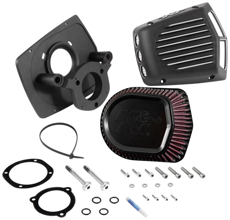 K&N Street Metal Intake System for 08-16 Harley Davidson Touring Models - Shaker Black