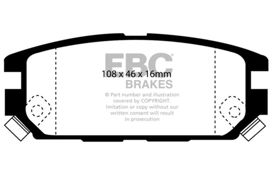 EBC 94-95 Eagle Talon 2.0 Turbo 4WD (2nd Generation)(284mm rear rotor) Ultimax2 Rear Brake Pads