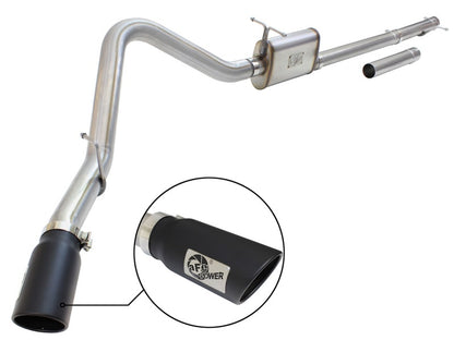 aFe MACHForce XP Exhaust 3in-3.5in SS Single Side Ext CB w/ Black Tip 99-04 Ford F150 V8 5.4L/6.8L