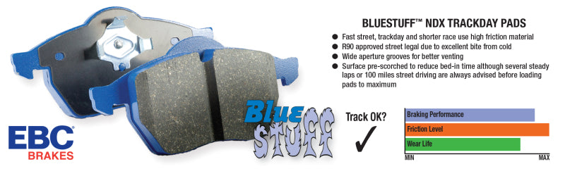 EBC 95-96 Subaru Impreza 2.2 Bluestuff Rear Brake Pads