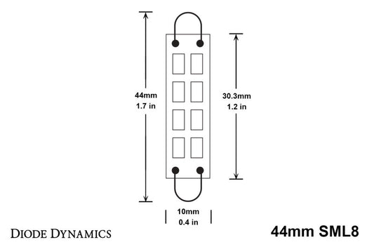 Diode Dynamics 44mm SML8 LED Bulb - Blue Set of 4