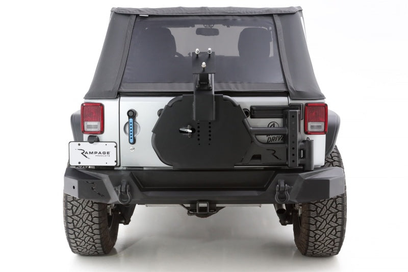 Rampage 07-18 Jeep Wrangler JK (Incl. Unlimited) Trail Guard Tire Carrier - Black