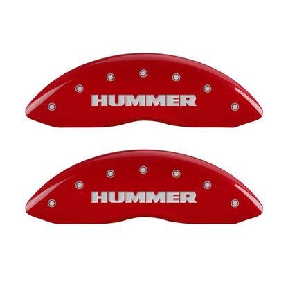 MGP 4 Caliper Covers Engraved Front & Rear Hummer Red finish silver ch