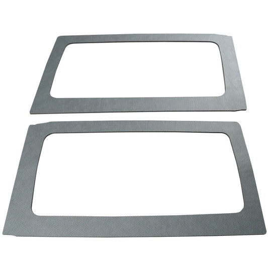 DEI 11-18 Jeep Wrangler JK 2-Door Boom Mat Rear Side Window Trim - 2 Piece - Gray Leather Look