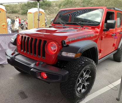 Oracle Jeep Wrangler JL/Gladiator JT LED Surface Mount Fog Light Halo Kit - ColorSHIFT SEE WARRANTY