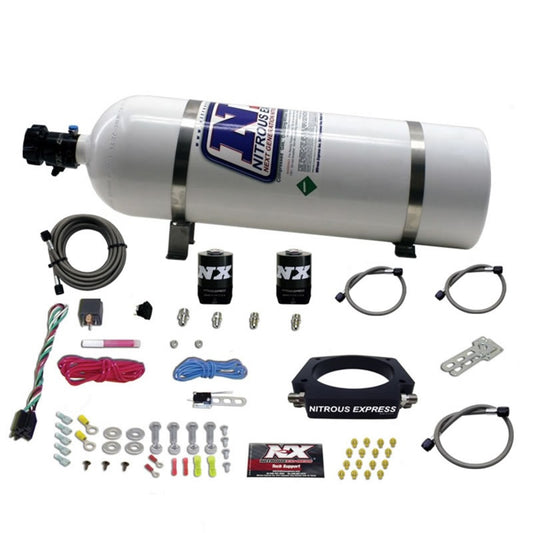 Nitrous Express GM LS 90mm Nitrous Plate Kit (50-400HP) w/15lb Bottle