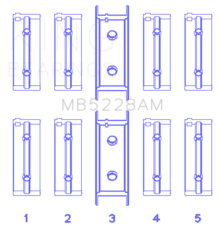 King Engine Bearings Mitsubishi 4G52 (Size +0.50mm) Main Bearing Set