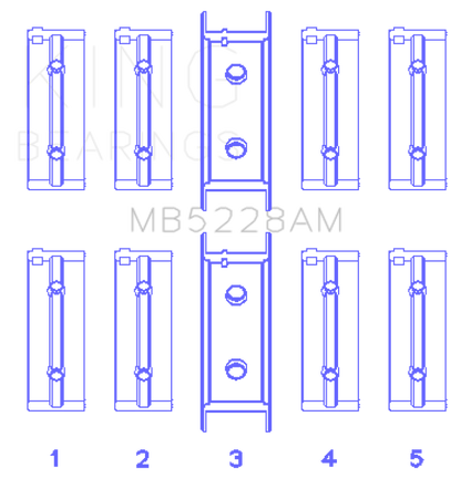 King Engine Bearings Mitsubishi 4G52 (Size +0.50mm) Main Bearing Set