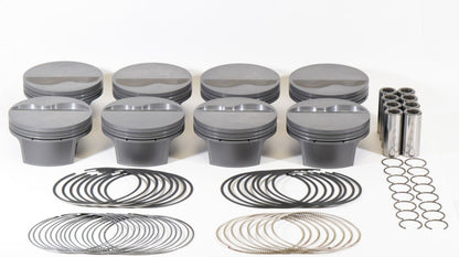 Mahle MS Piston Set Ford Flat Top SB 385ci 4.040in Bore 3.75in Stk 6.2in Rod .927 Pin -6cc 10.9 CR