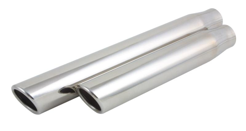 Vibrant 3in Round SS Truck/SUV Exhaust Tip (Single Wall Angle Cut) - 2.25in inlet 11in long