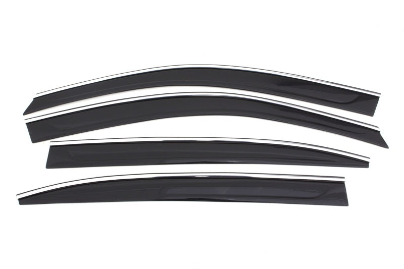 AVS 13-17 Honda Accord Ventvisor Low Profile Deflectors 4pc - Smoke w/Chrome Trim