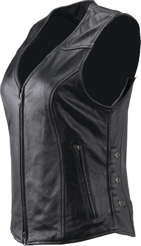 Kuryakyn Leather By River Road Plains Leather Vest Black Womens - Small