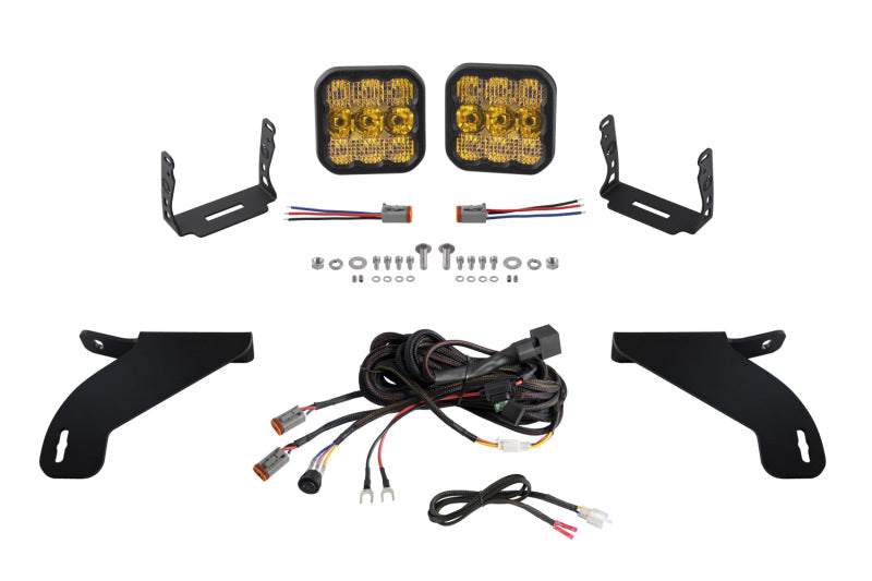 Diode Dynamics 21-22 Ford F-150 SS5 Bumper LED Pod Light Kit - Yellow Pro Combo