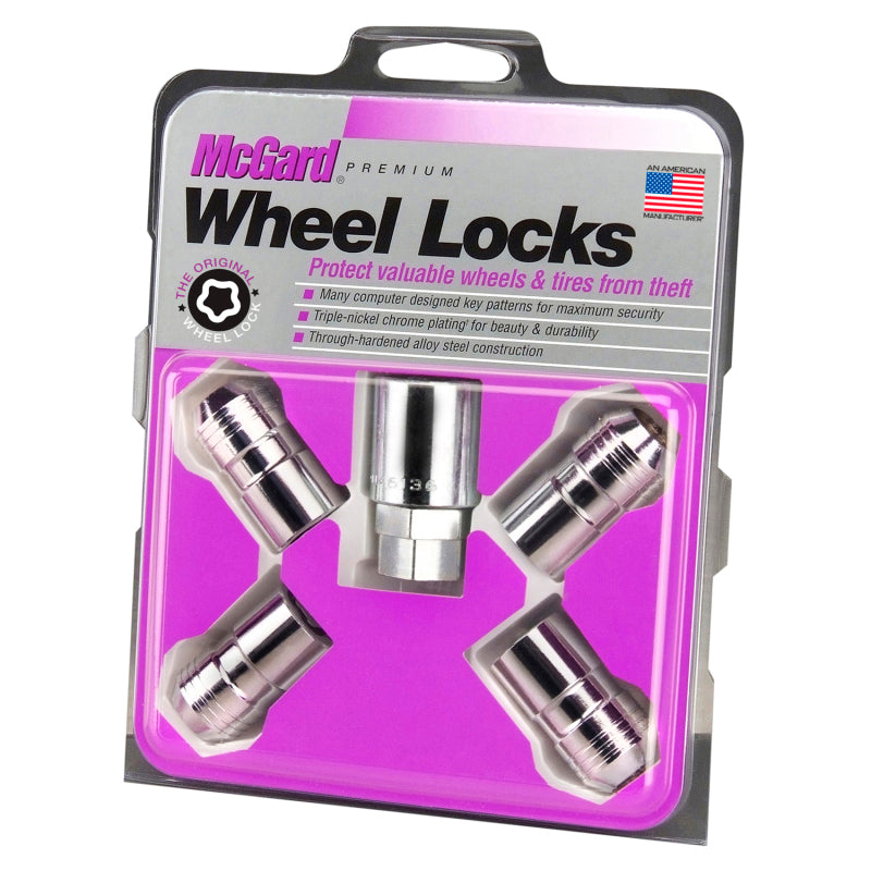 McGard Wheel Lock Nut Set - 4pk. (Cone Seat) M14X1.5 / 21mm & 22mm Dual Hex / 1.639in. L - Chrome