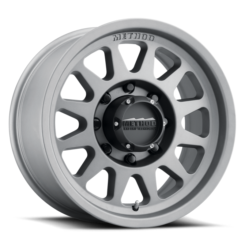 Method MR704 HD 17x9 18mm Offset 8x6.5 130.81mm CB Titanium Wheel