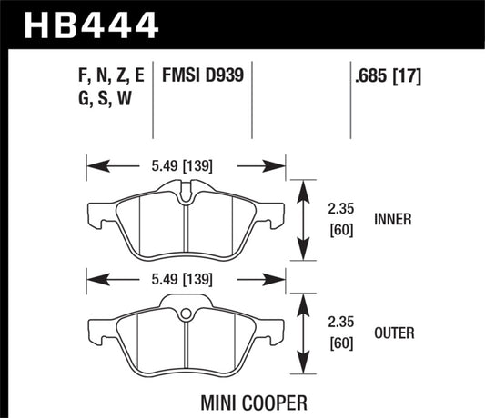 Hawk 02-08 Mini Cooper DTC-30 Race Front Brake Pads