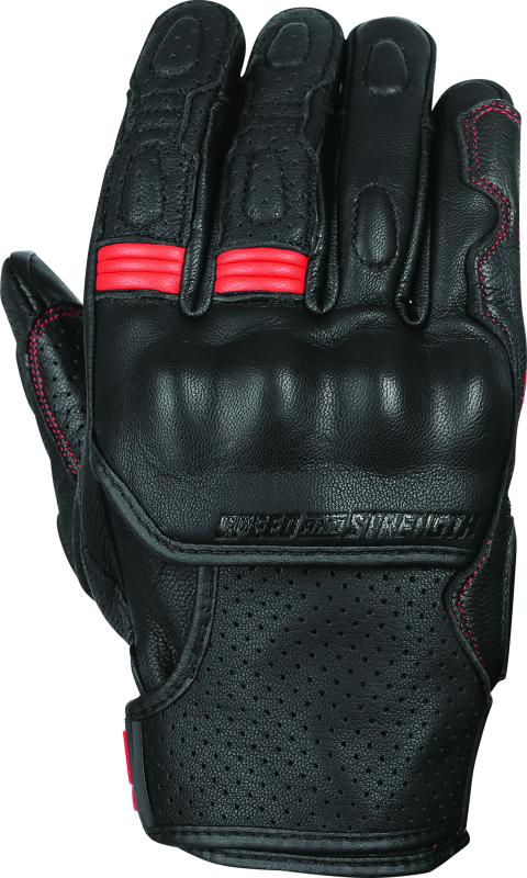 Speed and Strength Twist of Fate Leather Gloves Black/Red - 2XL