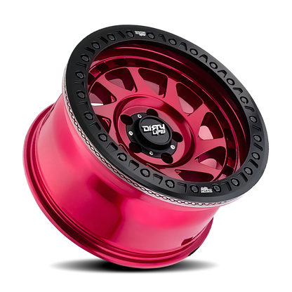 Dirty Life 9313 Enigma Race 17x9 / 8x165.1 BP / -12mm Offset / 130.8mm Hub Crimson Candy Red Wheel