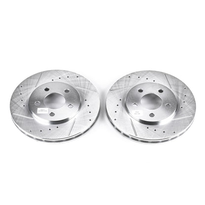 Power Stop 95-00 Chrysler Cirrus Front Evolution Drilled & Slotted Rotors - Pair