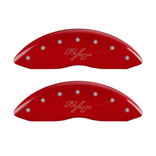 MGP 4 Caliper Covers Engraved Front & Rear Vintage Style/RT Red finish silver ch